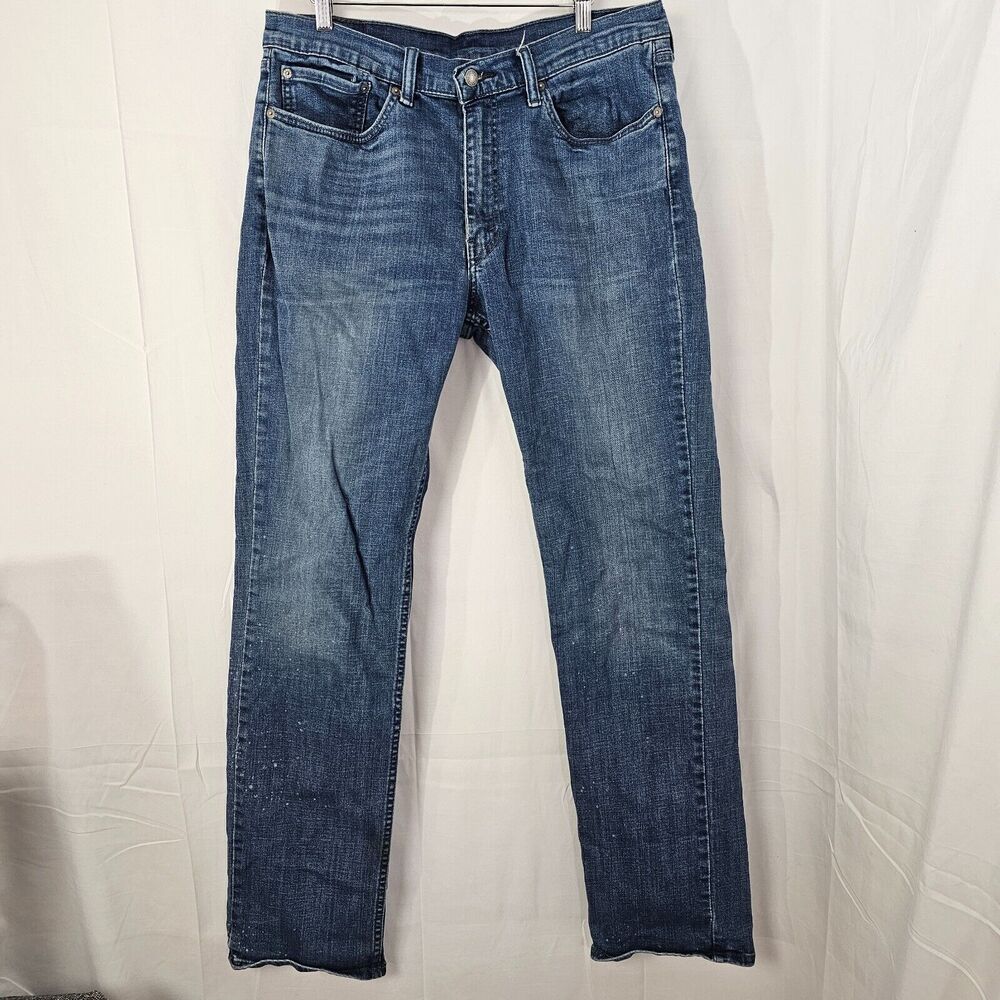 Levi's 514 Straight Fit‎ Jeans Mens Tag 36x36 Act 34x33 Blue Dark Wash Cotton